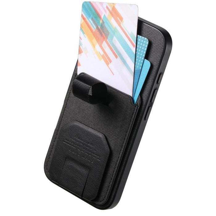 OEM - Mobilskal för Samsung Galaxy S26 TPU + Konstläder Kickstand - Svart