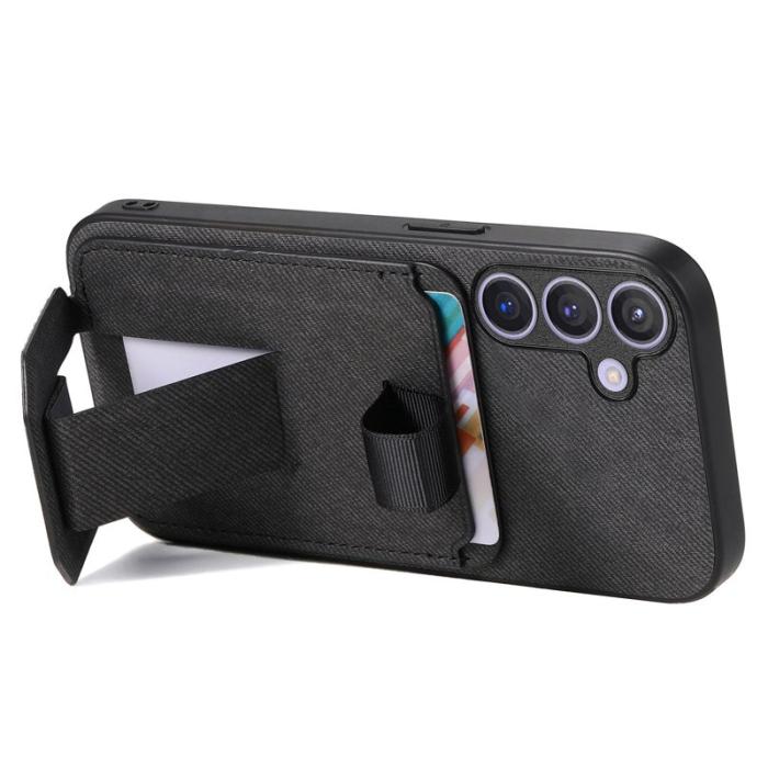 OEM - Mobilskal för Samsung Galaxy S26 TPU + Konstläder Kickstand - Svart