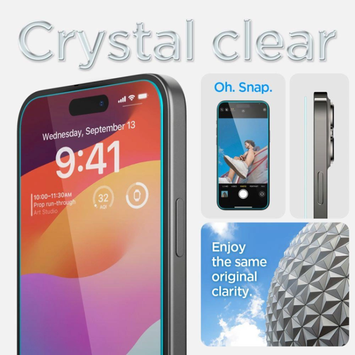Spigen - [2-Pack] Spigen iPhone 15 Plus Härdat Glas Skärmskydd 'EZ' Fit