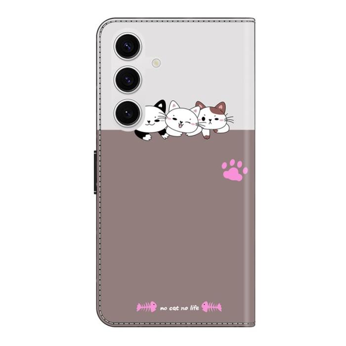 OEM - Samsung Galaxy S26 Plånboksfodral Fällbart Ställ Konstläder Mönster - Katter