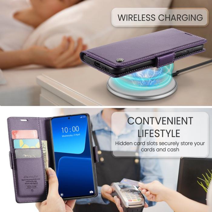 Caseme - CASEME Xiaomi 13 Pro 5G Plånboksfodral Konstläder RFID-Skydd Lila