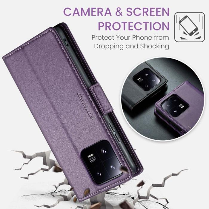 Caseme - CASEME Xiaomi 13 Pro 5G Plånboksfodral Konstläder RFID-Skydd Lila