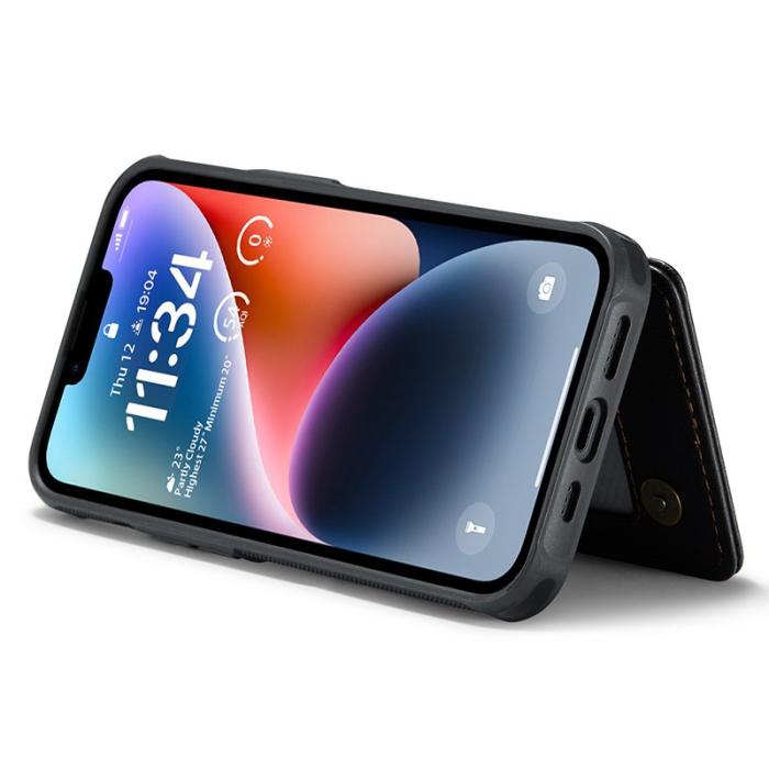 Caseme - CASEME C22 iPhone 14 Plus Fodral KonstLäder RFID-Skydd- Svart