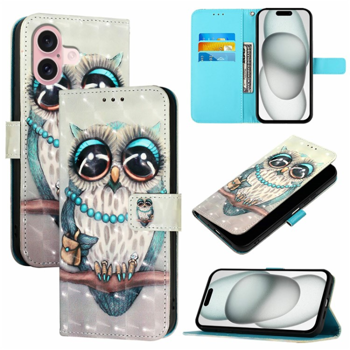 A-One Brand - iPhone 16 Plånboksfodral Printing Pattern Med Rem