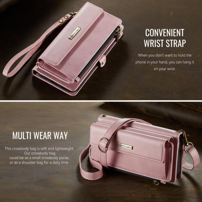 Caseme - CASEME Konstläder Plånboksfodral till Samsung Galaxy S25 - RFID-Skydd, Rosa