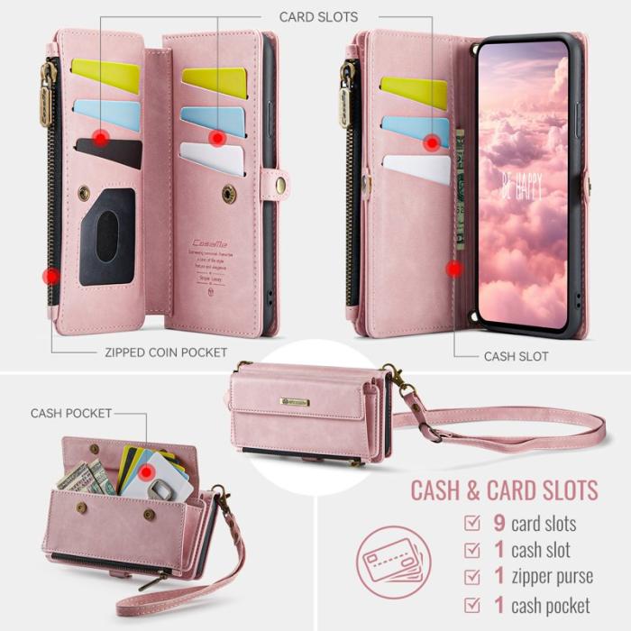 Caseme - CASEME iPhone 11 Konstläder Plånboksfodral med RFID-Skydd - Rosa