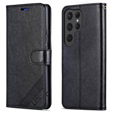 AZNS - AZNS Samsung Galaxy S25 Ultra Pl&aring;nboksfodral Anti-Scratch Konstl&auml;der - Svart