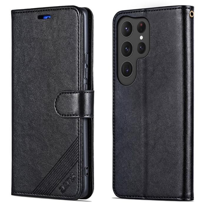 AZNS - AZNS Samsung Galaxy S25 Ultra Plånboksfodral Anti-Scratch Konstläder - Svart