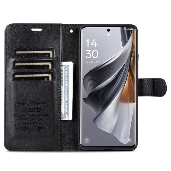 AZNS - AZNS Samsung Galaxy S25 Ultra Plånboksfodral Anti-Scratch Konstläder - Svart