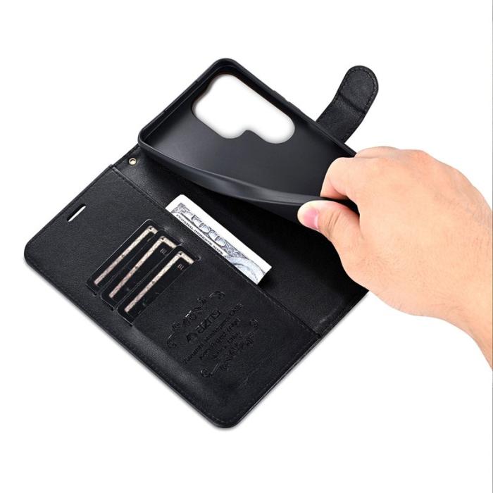 AZNS - AZNS Samsung Galaxy S25 Ultra Plånboksfodral Anti-Scratch Konstläder - Svart