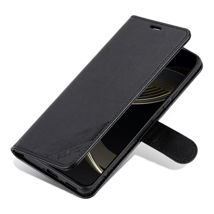 AZNS - AZNS Samsung Galaxy S25 Ultra Plånboksfodral Anti-Scratch Konstläder - Svart