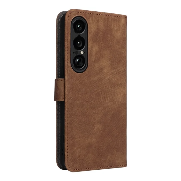 A-One Brand - Sony Xperia 1 VII Plånboksfodral RFID Kickstand med rem - Brun
