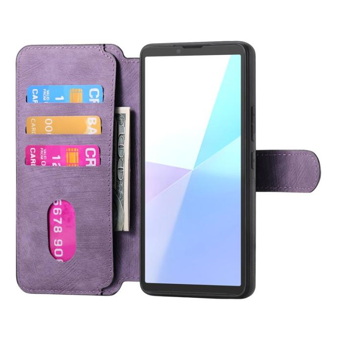 CASENEO - CASENEO Sony Xperia 10 VI Magnetiskt Plånboksfodral Konstläder - Lila