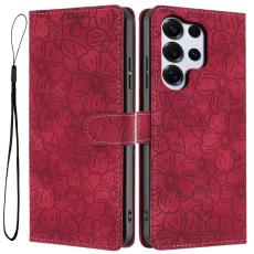 OEM - Samsung Galaxy S26 Ultra Pl&aring;nboksfodral Konstl&auml;der Cherry Blossom - Vinr&ouml;d