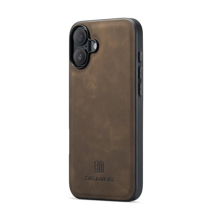 DG.MING - DG.MING Mobilskal till iPhone 17 PU Läder PC + TPU Hybrid - Brun
