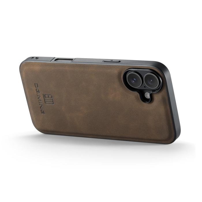 DG.MING - DG.MING Mobilskal till iPhone 17 PU Läder PC + TPU Hybrid - Brun