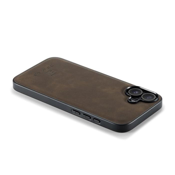 DG.MING - DG.MING Mobilskal till iPhone 17 PU Läder PC + TPU Hybrid - Brun