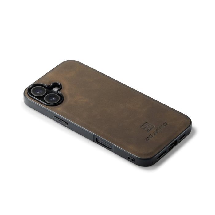 DG.MING - DG.MING Mobilskal till iPhone 17 PU Läder PC + TPU Hybrid - Brun