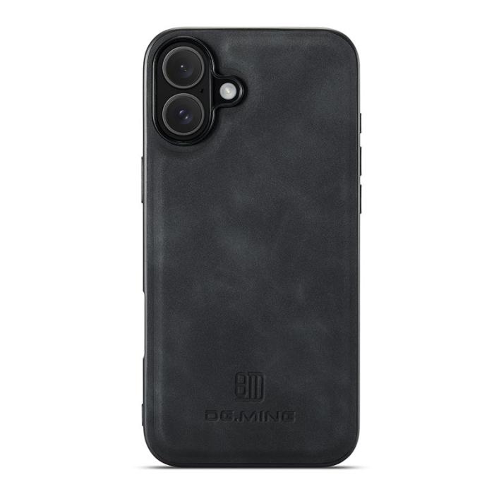 DG.MING - DG.MING Mobilskal till iPhone 17 PU Läder PC + TPU Hybrid - Svart
