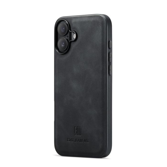 DG.MING - DG.MING Mobilskal till iPhone 17 PU Läder PC + TPU Hybrid - Svart