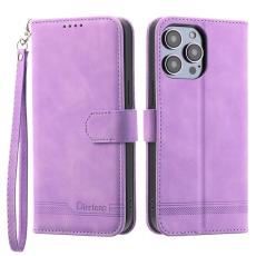 DIERFENG - DIERFENG DF-03 iPhone 14 Pro Max Pl&aring;nboksfodral Konstl&auml;der - Lila