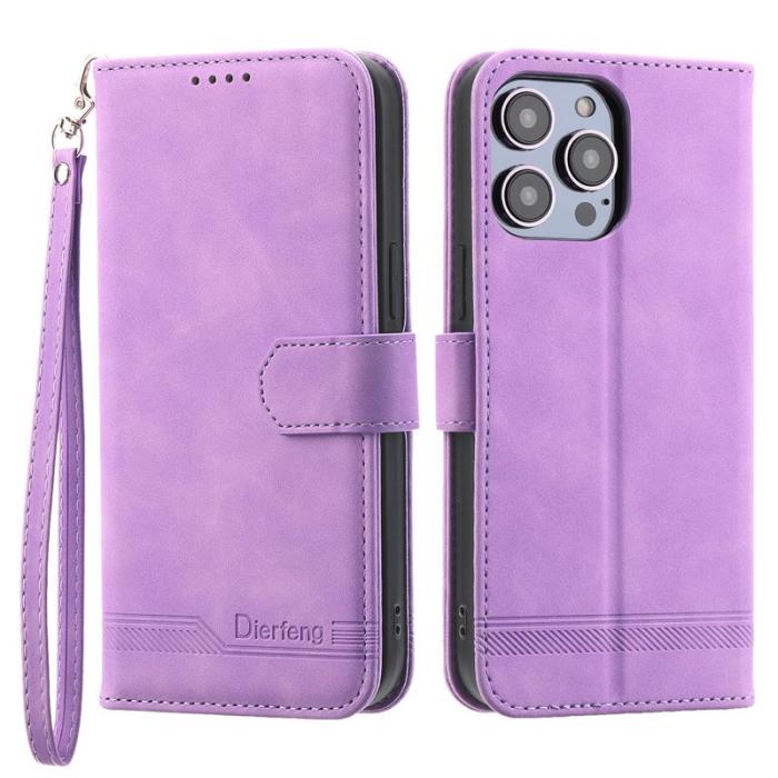DIERFENG - DIERFENG DF-03 iPhone 14 Pro Max Plånboksfodral Konstläder - Lila