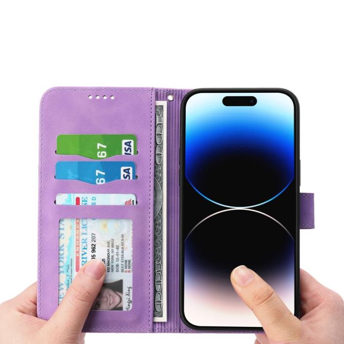 DIERFENG - DIERFENG DF-03 iPhone 14 Pro Max Plånboksfodral Konstläder - Lila