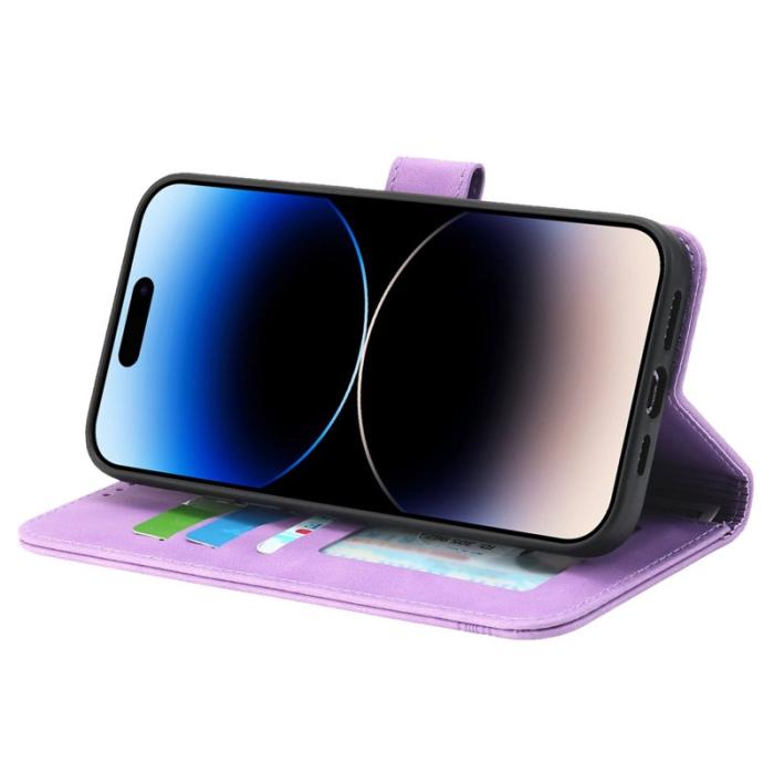 DIERFENG - DIERFENG DF-03 iPhone 14 Pro Max Plånboksfodral Konstläder - Lila