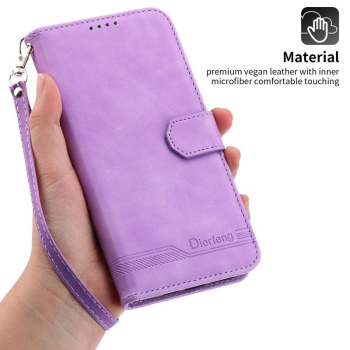 DIERFENG - DIERFENG DF-03 iPhone 14 Pro Max Plånboksfodral Konstläder - Lila