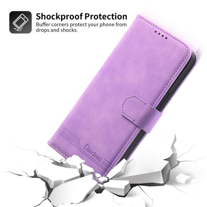 DIERFENG - DIERFENG DF-03 iPhone 14 Pro Max Plånboksfodral Konstläder - Lila