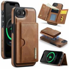 DG.MING - DG.MING M6 Series Mobilskal till iPhone 16e Magnetiskt Pl&aring;nboksfodral Brun