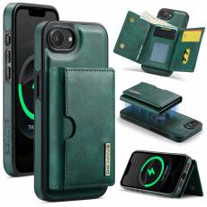 DG.MING - DG.MING M6 Series Mobilskal till iPhone 16e Magnetiskt Pl&aring;nboksfodral Gr&ouml;n