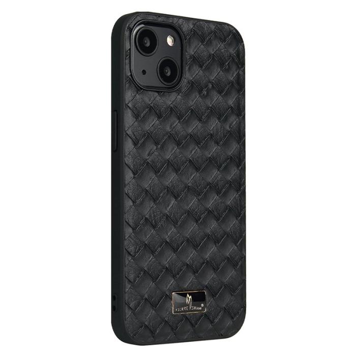 FIERRE SHANN - FIERRE SHANN för iPhone 15 Plus Fodral KonstLäder - Svart