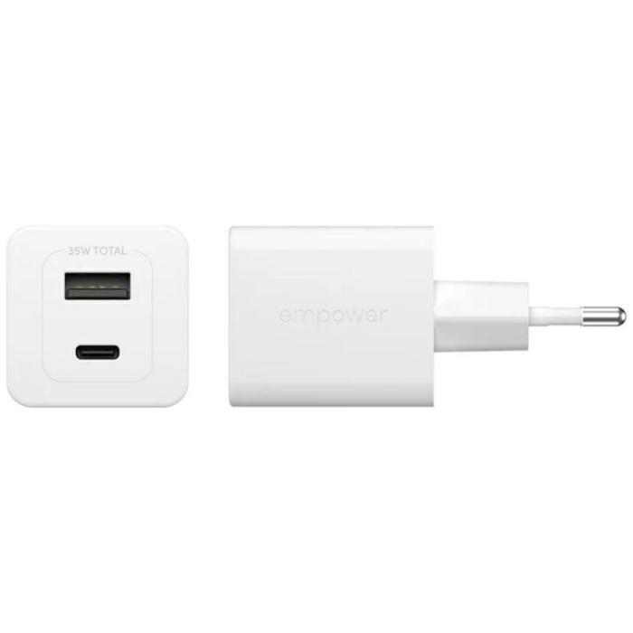 PanzerGlass - Empower by PanzerGlass Snabbladdare 35W 1xUSB-C 1xUSB-A - Silver