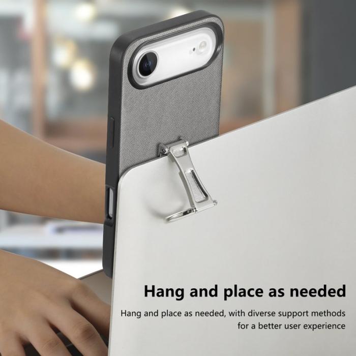CASENEO - D.G Ming iPhone Air Fodral Fällbart Kickstand KonstLäder - Grå