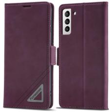 FORWENW - FORWENW F3-Series Samsung Galaxy S21 FE 5G Flip Pl&aring;nboksfodral Konstl&auml;der Vinr&ouml;d