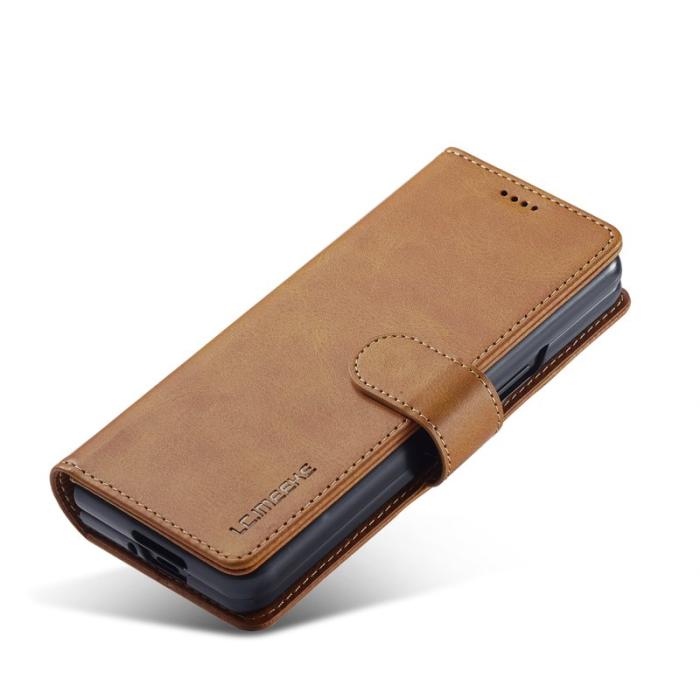 LC.imeeke - LC.IMEEKE Plånboksfodral för Samsung Galaxy Z Fold3 5G - Konstläder - Ljusbrun
