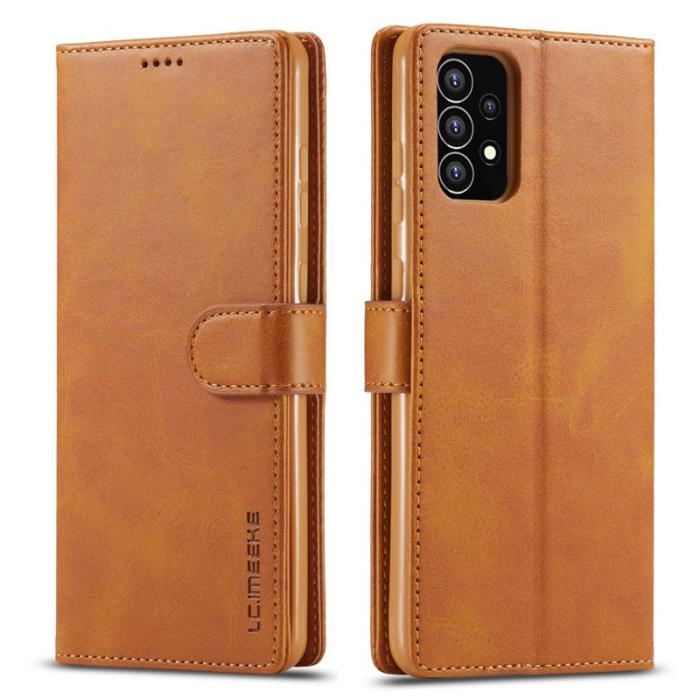 LC.imeeke - LC.IMEEKE Samsung Galaxy A53 5G Plånboksfodral Konstläder - Ljusbrun