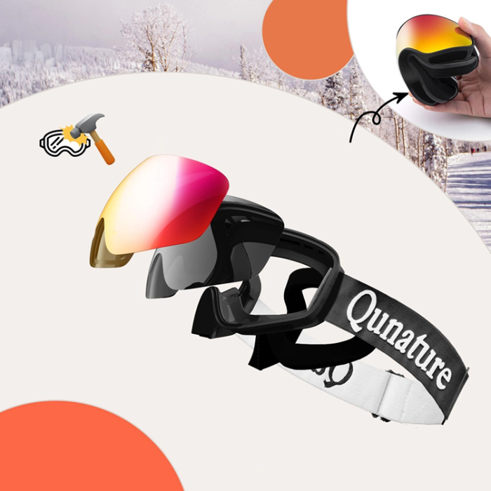 Qunature - Qunature Skidglasögon Barn (Storlek M/L) - Svart