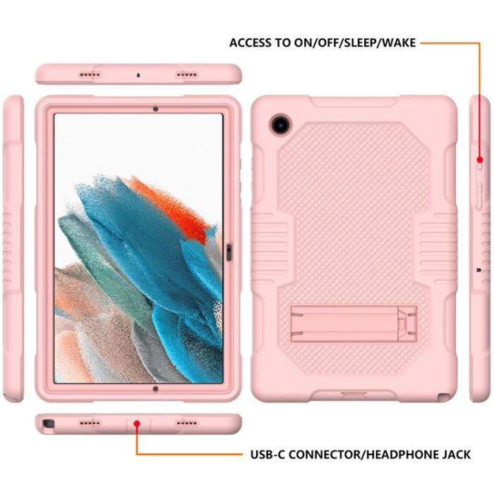 OEM - Galaxy Tab A8 10.5 (2021) Skal Robot B2 Kickstand - Rosa