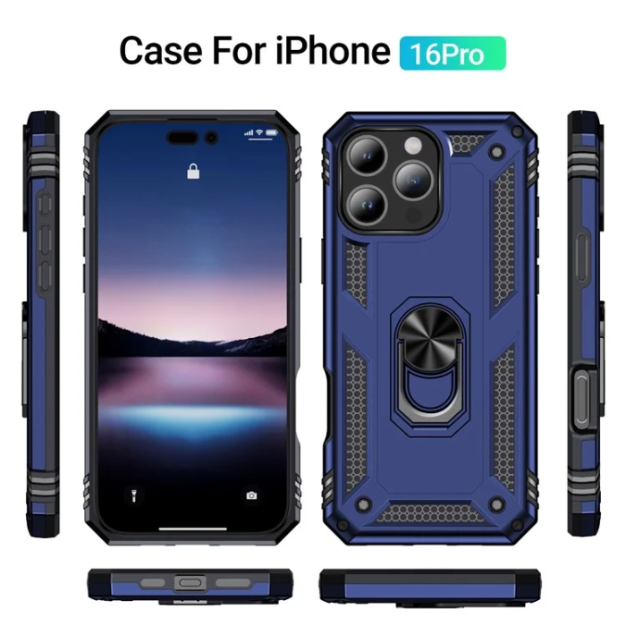 A-One Brand - iPhone 16 Pro Mobilskal med Kickstand - Blå