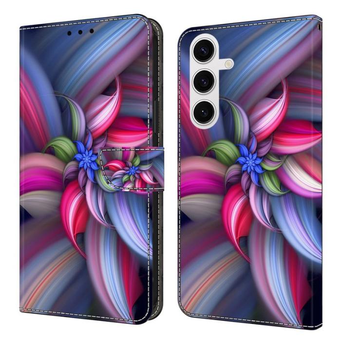 OEM - Samsung Galaxy S26 Plus Fodral 3D Mönster PU Läder - Färgglada Blommor