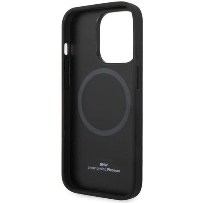 BMW - BMW iPhone 14 Pro Max Mobilskal Magsafe Läder Hot Stamp