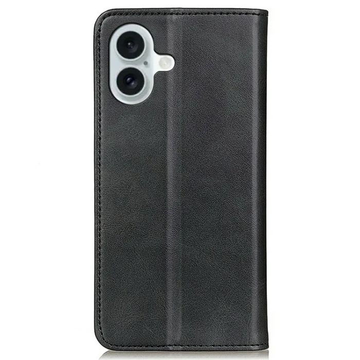 A-One Brand - iPhone 17 Plånboksfodral Äkta läder - Svart