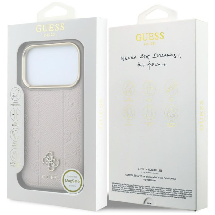 Guess - Guess Mobilskal till iPhone 18 Pro Max/17 Pro Max Magsafe Stripe Peony 4G Logo