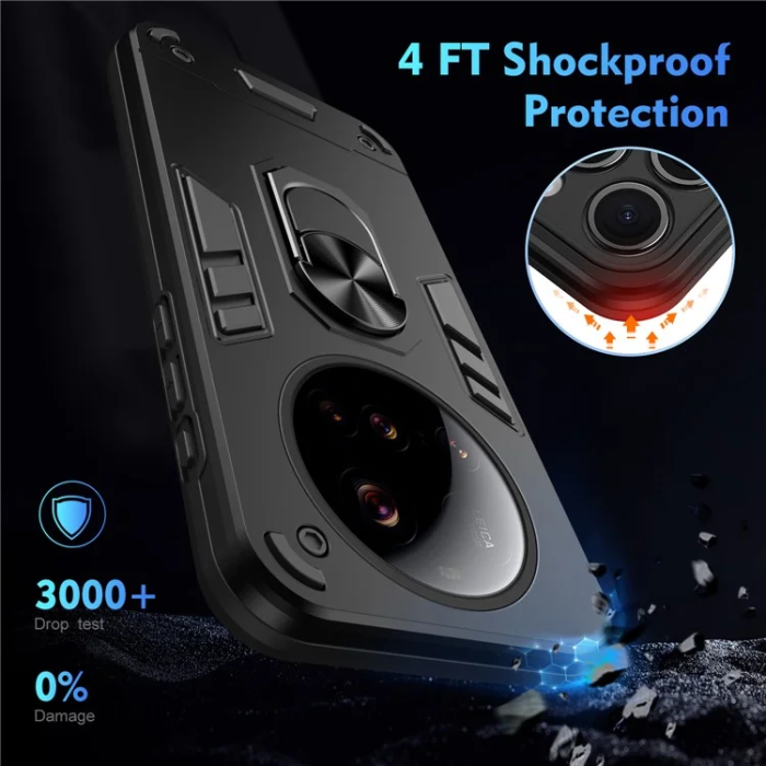 A-One Brand - Xiaomi 15 Ultra Mobilskal Defend Ring Kickstand - Svart