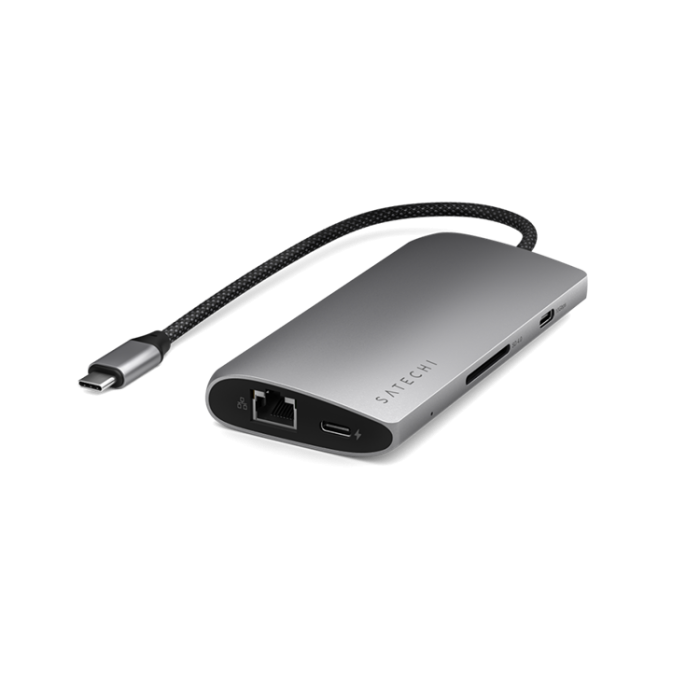 Satechi - Satechi USB-C Multiport HUB 8K med Ethernet V3 - Rymdgrå