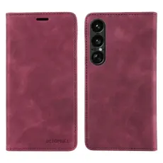 BETOPNICE - BETOPNICE Sony Xperia 1 VII Pl&aring;nboksfodral Konstl&auml;der RFID-Skydd - R&ouml;d