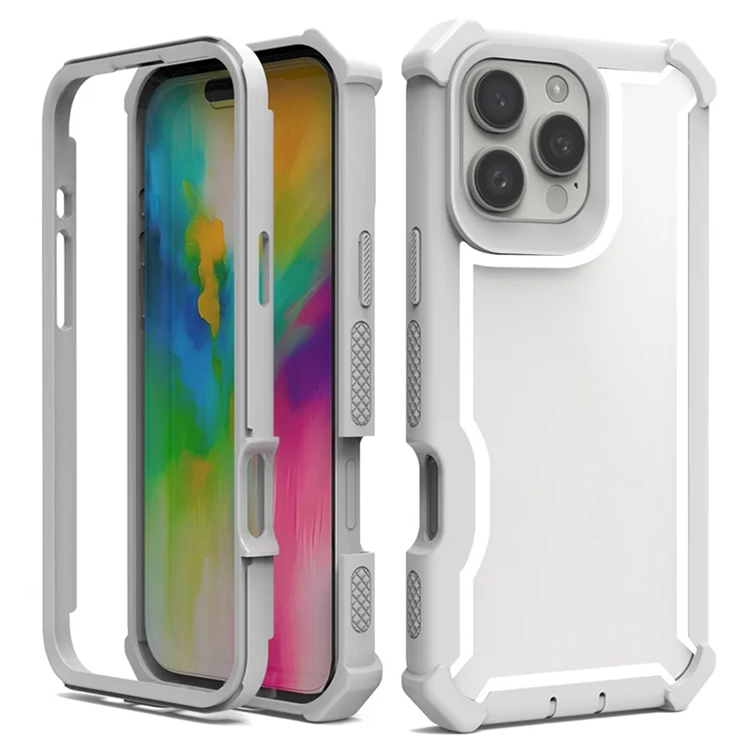 iPhone 16 Pro Max Mobilskal TPU + PC Shockproof - Grå | 2353 | AlltMobil