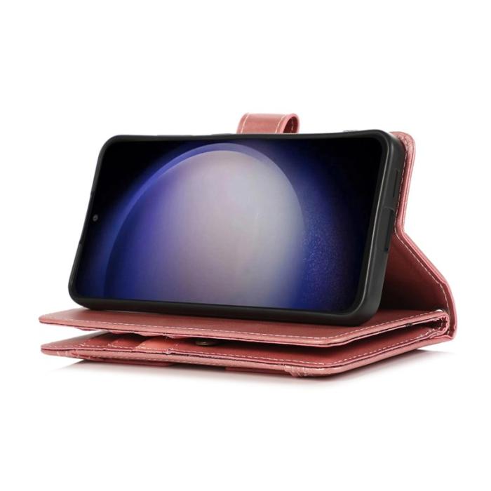 OEM - Samsung Galaxy S26 Plånboksfodral Äkta Läder Magnetiskt Skydd - Roséguld